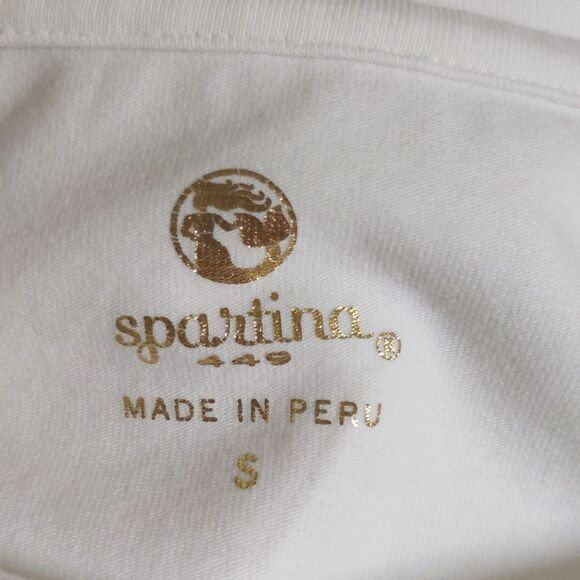 Spartina 449 FLEUR DE VIGNE HAILEY TIE HEM TOP, embroidery, S - Picture 5 of 8